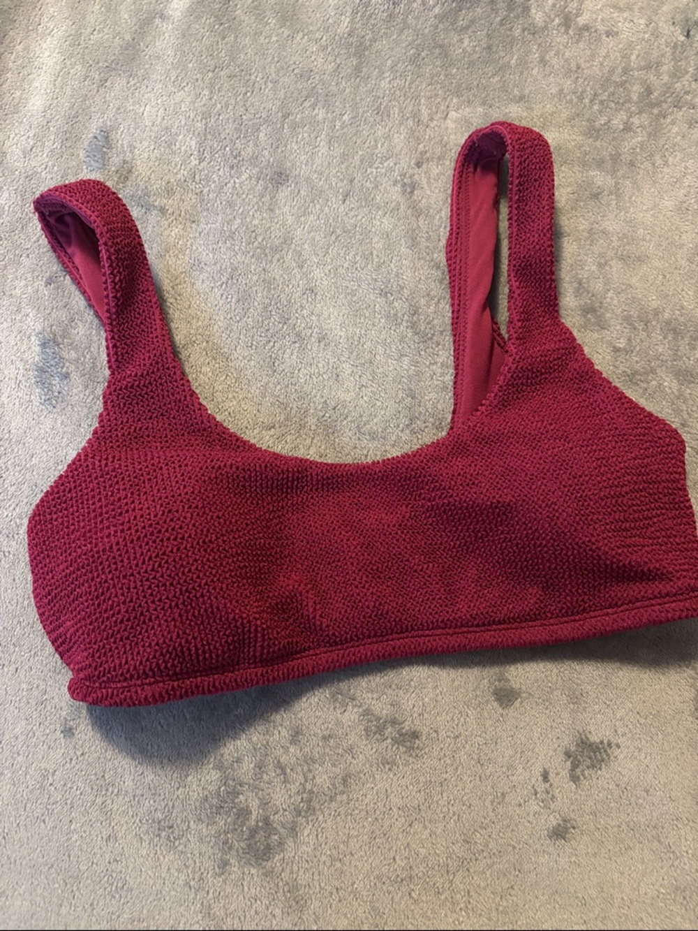 Hollister Textured Scoop Bralette in Burgundy